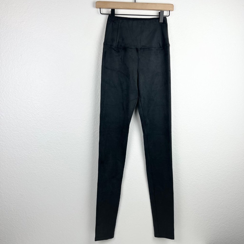 ARITZIA Wilfred Free Daria Faux Suede Leggings in Dark Charcoal, Size XS